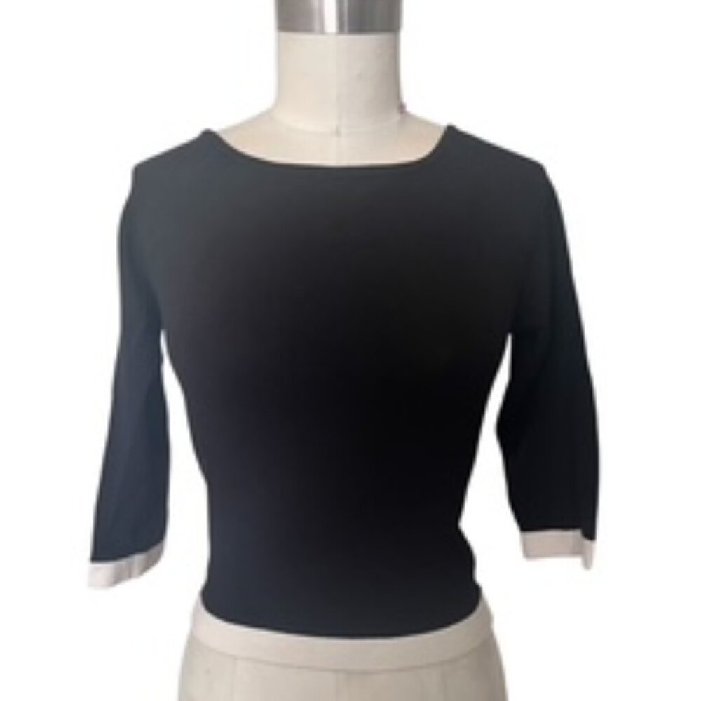 BCBG MaxAzria Black & White Crop Top - Size M